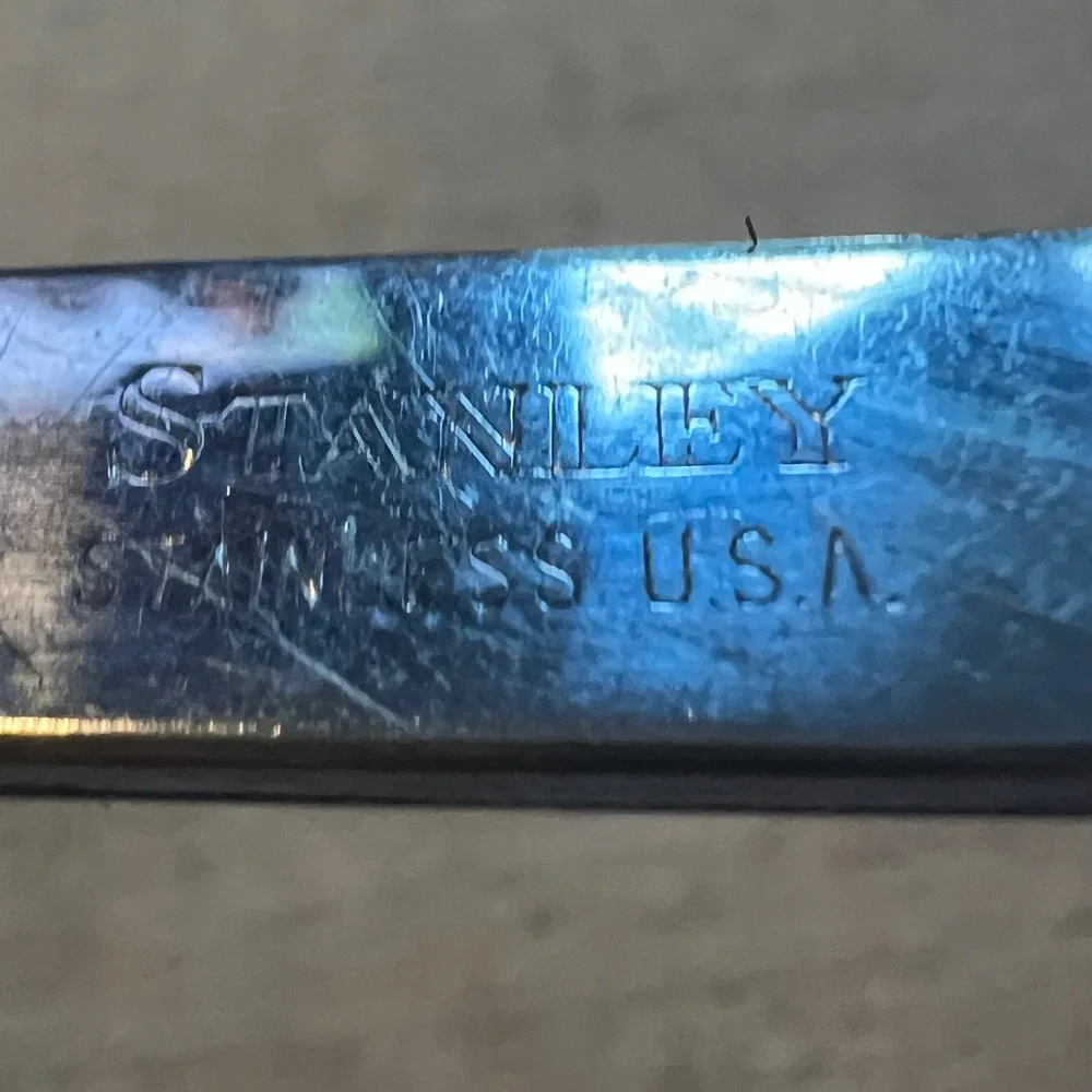 Stanley Stainless USA Pie Cake Server Serrated Edge Black Handle Vintage Utility